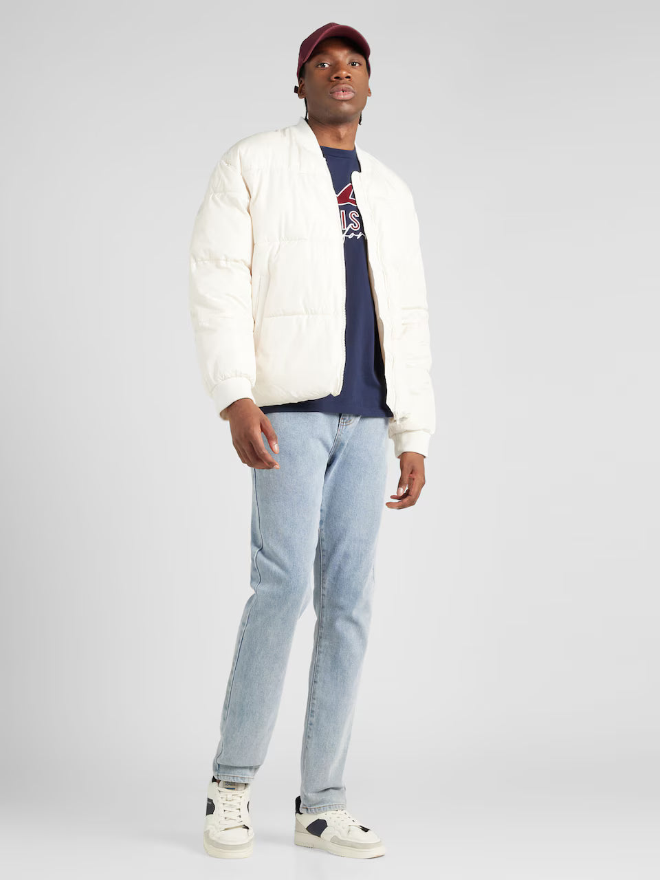 Jachetă pufoasă cu guler de baseball pentru bărbați | TOPMAN