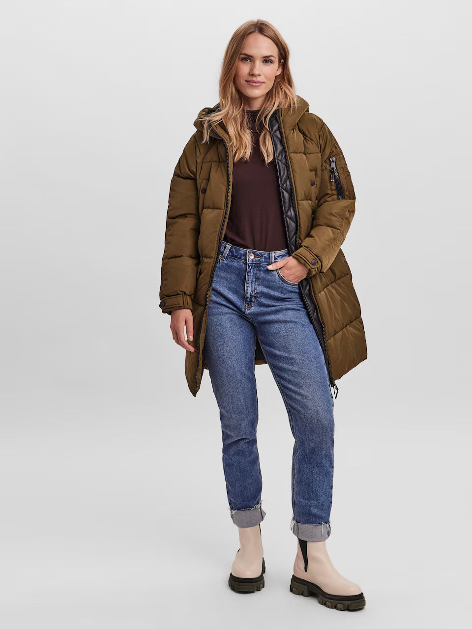 Jachetă kaki pentru femei, model „Eloise”, pentru între sezonuri | VERO MODA